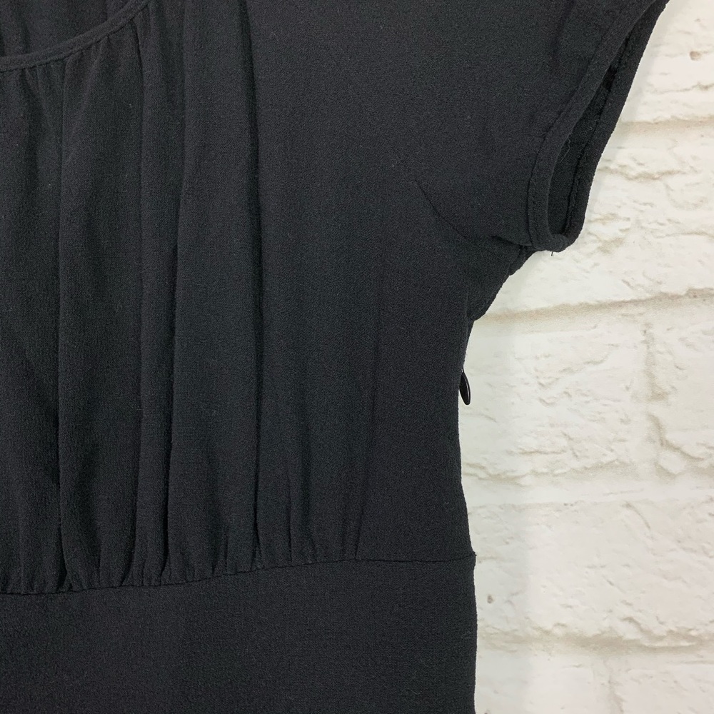 Theory Jillyn Silhouette Wool Silk Black Dress 4 - Picture 3 of 8